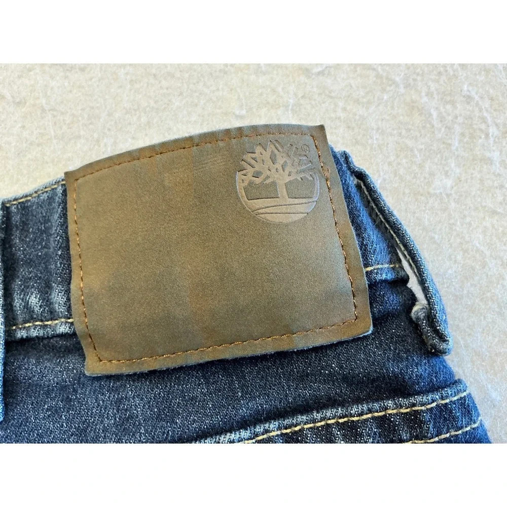 Timberland Mens Jeans Dark Wash Straight Leg Denim 34x31 Rugged Casual Blue